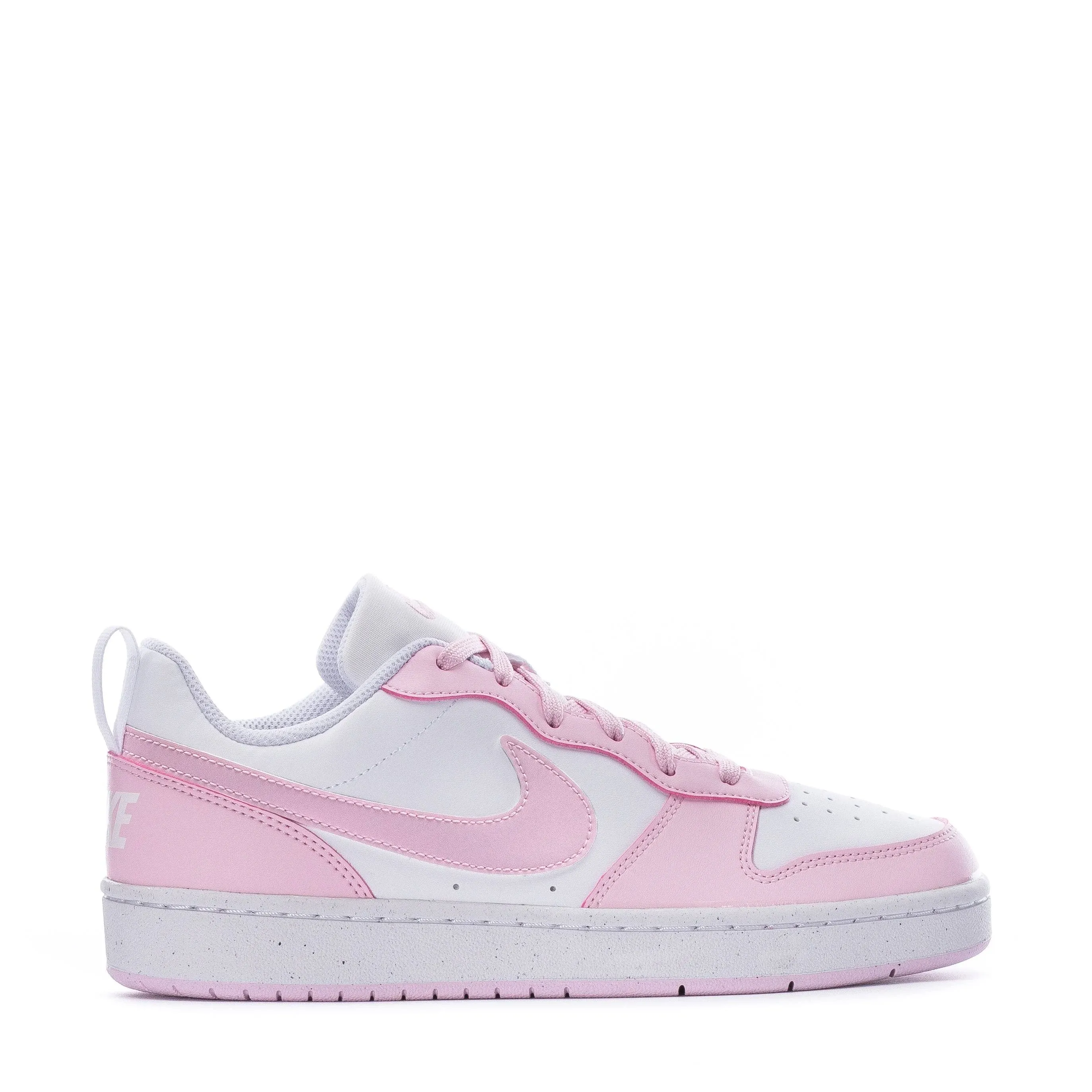 Nike Kids' Grade School Court Borough Low Recraft Shoes, Size 6.5, White/Orange/Pink