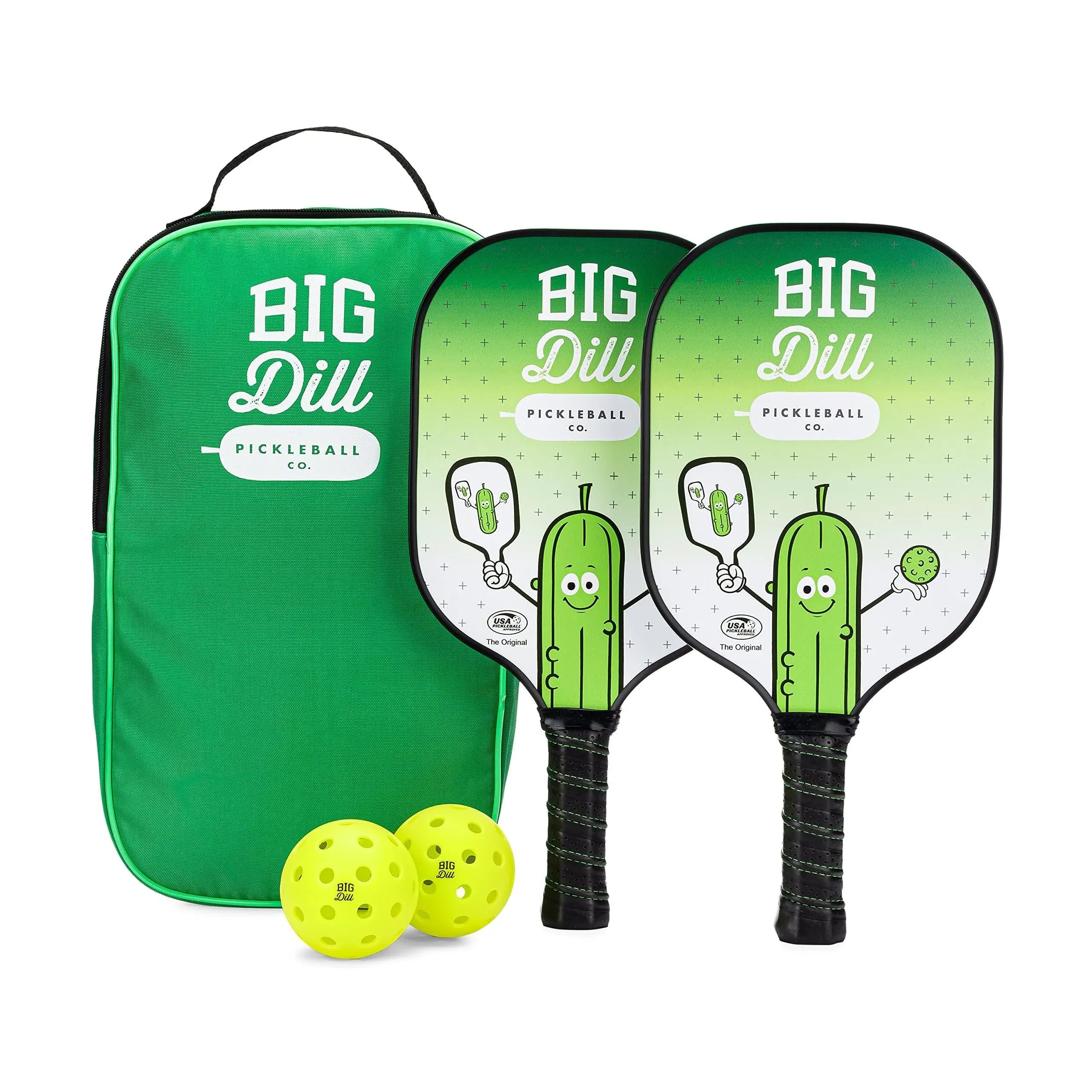 Original Carbon Fiber Pickleball Paddles Set with 2 Paddles, 2 Pickleballs, Bag ...