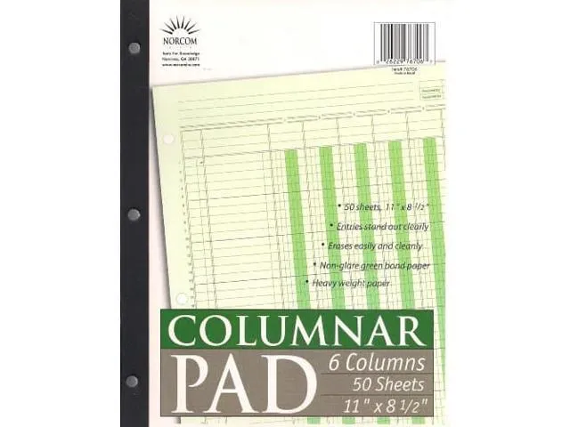 Norcom Columnar Pad 13 Columns 2-Pack