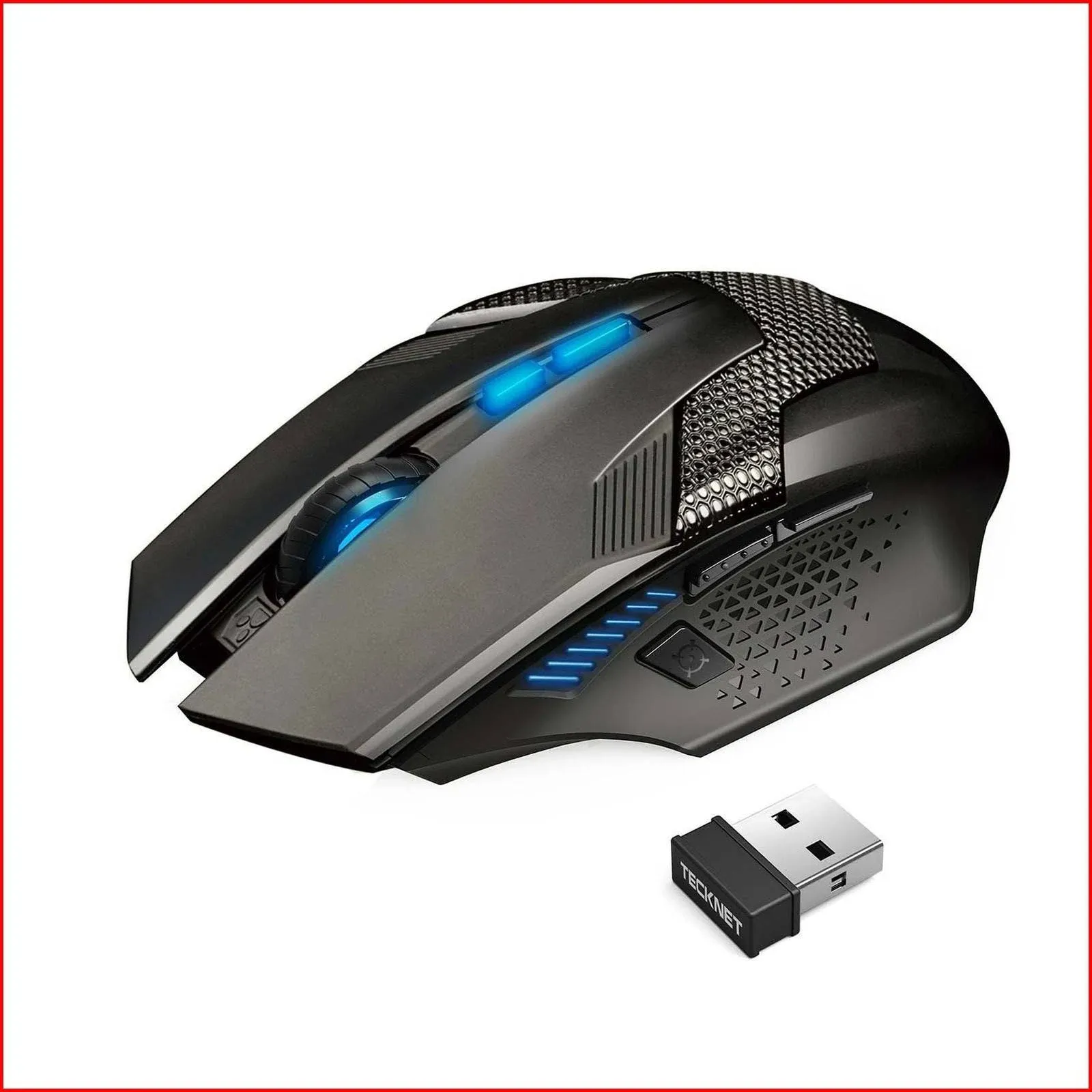 TECKNET Wireless Mouse, USB Cordless Computer Mouse with 8 Buttons, Ergonomic Design, High-Precision 5 Adjustable DPI for PC/Mac/Laptop