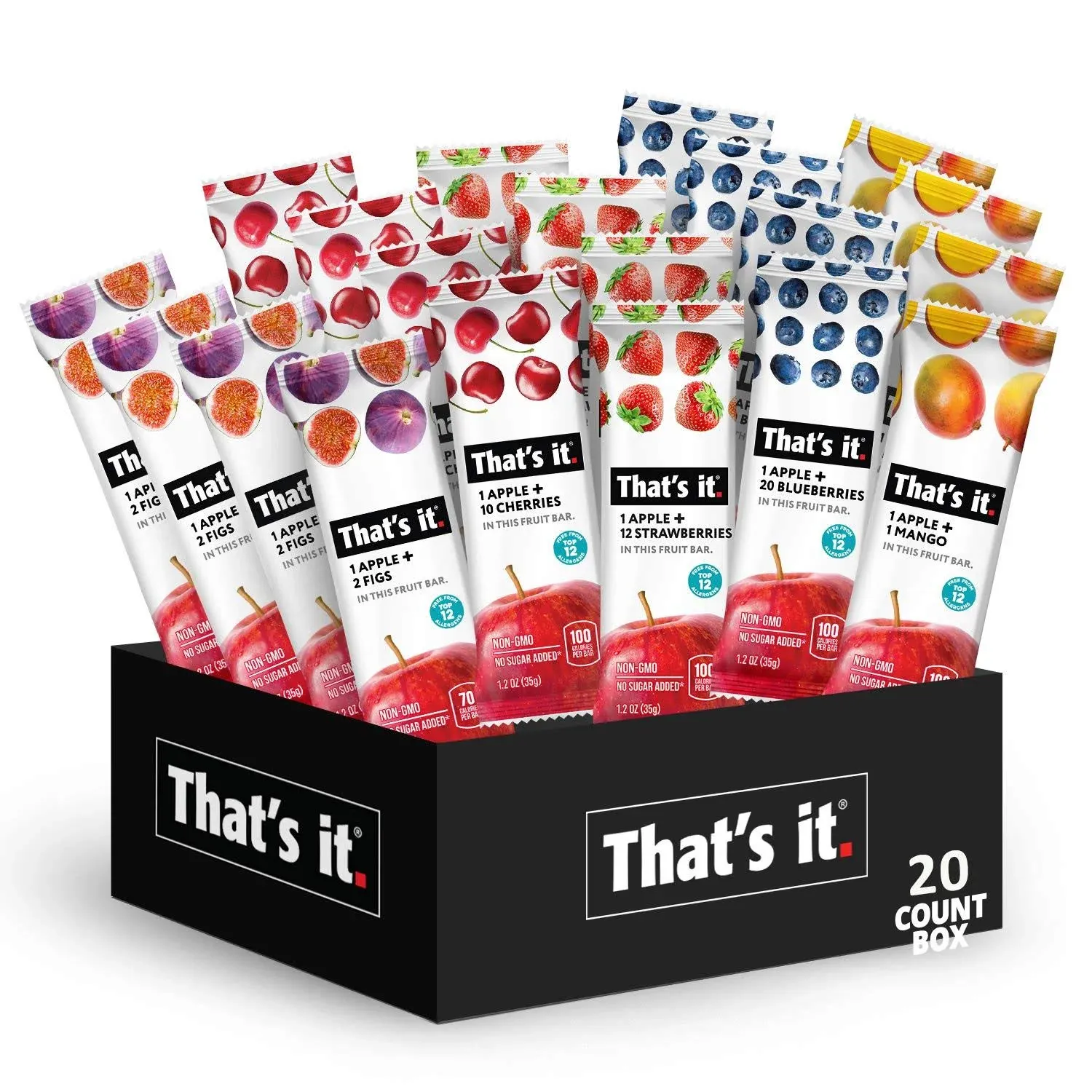 That's It Fruit Bars Snack Gift Box { 20 Pack }100% All Natural, Gluten-Free