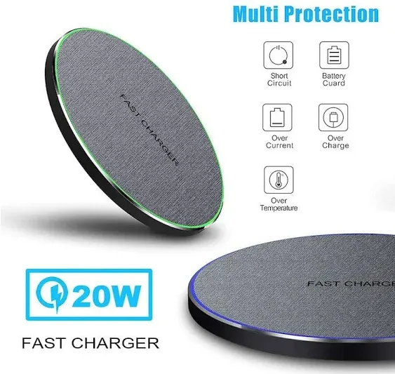 Fast Wireless Charger,20W Max Wireless Charging Pad Compatible with iPhone 16/15/14/13/12/SE/11/11 Pro/XS Max/XR,AirPods;FDGAO Wireless Charge Mat for Samsung Galaxy S24/S23/S22/Note,Pixel/LG