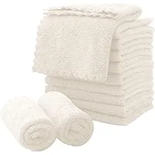 Microfiber Facial Cloths Fast Drying Washcloth 12 pack - Premium Soft Makeup Remover Cloths - Cream