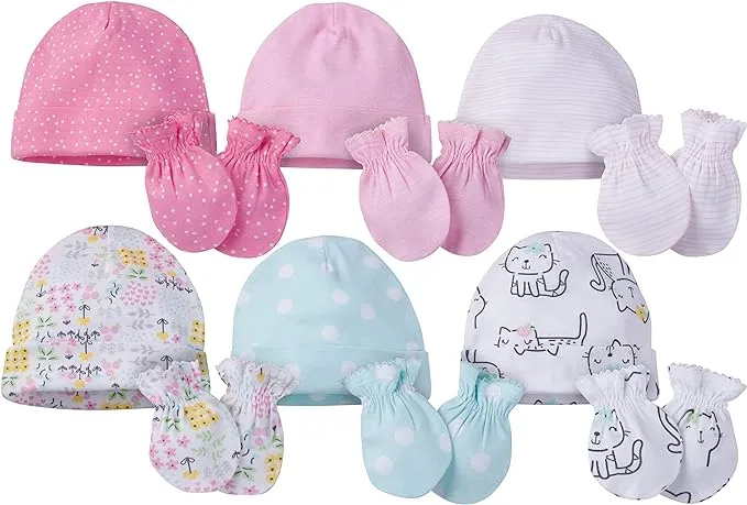 Onesies Brand Unisex Baby 12-piece Cap and Mitten Set