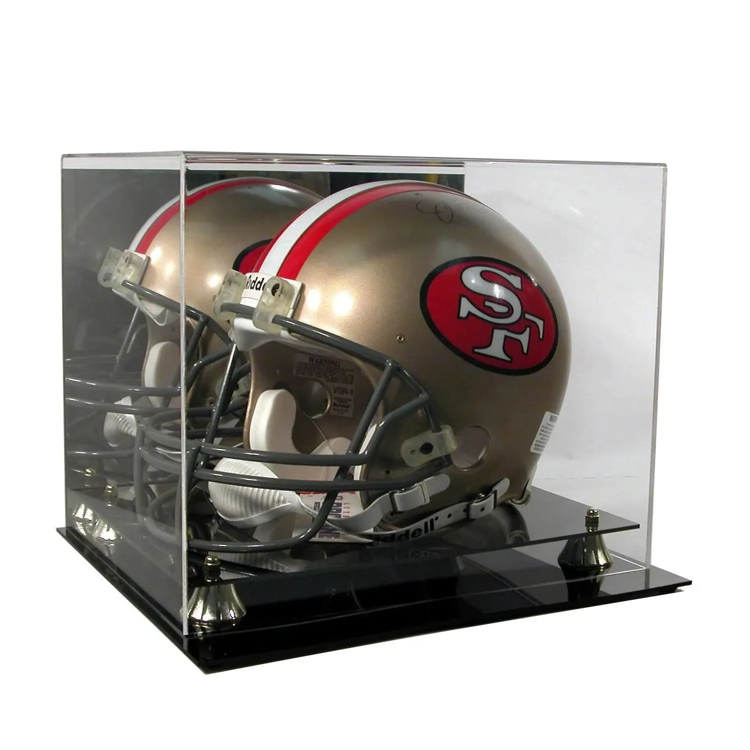 Football Helmet Display Case Sports All Acrylic with Mirror Back 100% UV Protection