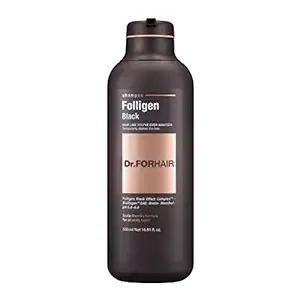 Dr.FORHAIR Folligen Black Biotin Shampoo | Folligen Black Effect Complex - Gradually Darken the Hair