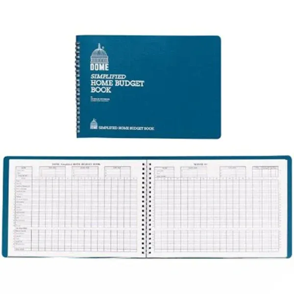 DomeSkin Dome Simplified Home Budget Book, 7 1/2in. x 10 1/2in., Teal