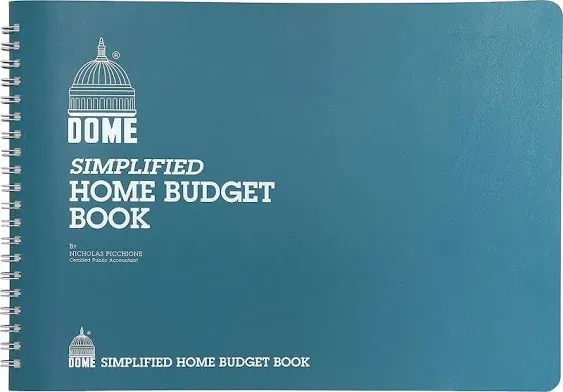 Dome Simplified Home Budget Book, 7 1/2In. X 10 1/2In., Teal