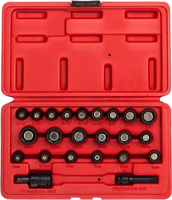 Sunex 23 Piece 1/4" Drive Master Magnetic Impact Socket Set