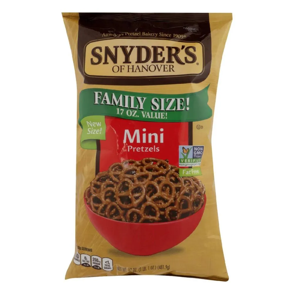 Snyder's Of Hanover, Pretzels Mini Family Size 17 oz, Pack of 6