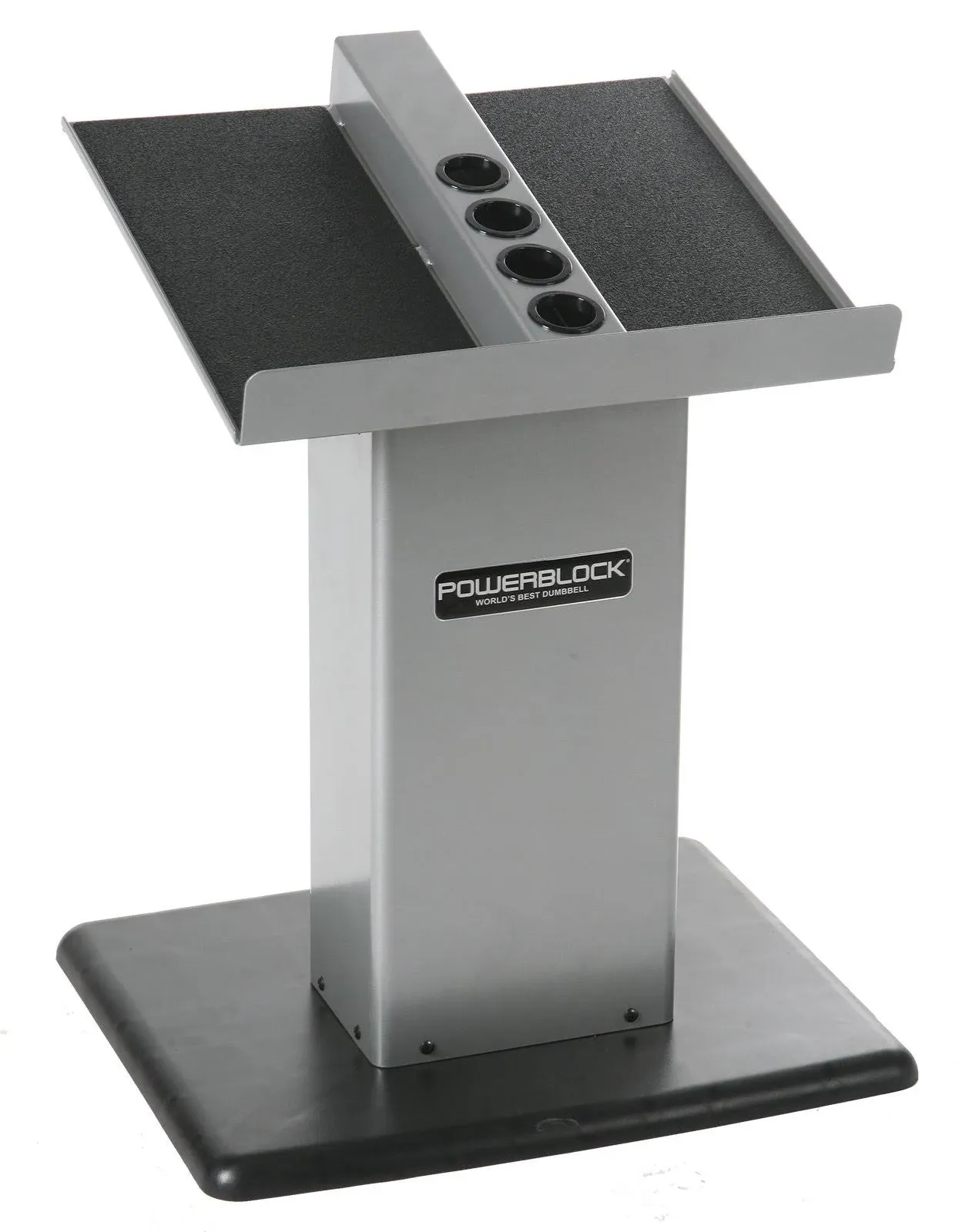 POWERBLOCK Large Column Stand, Dumbbell Rack &amp; Weight Rack,Silver/bl<wbr/>ack