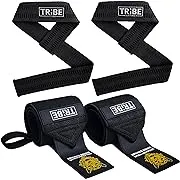 Heavy Duty Wrist Wraps and Lifting Straps - 21" Wrist Wraps for Weightlifting Men and 24" Wrist Straps for Weightlifting with Silicone Grip and Padding - Weight Lifting Wrist Wraps and Gym Straps