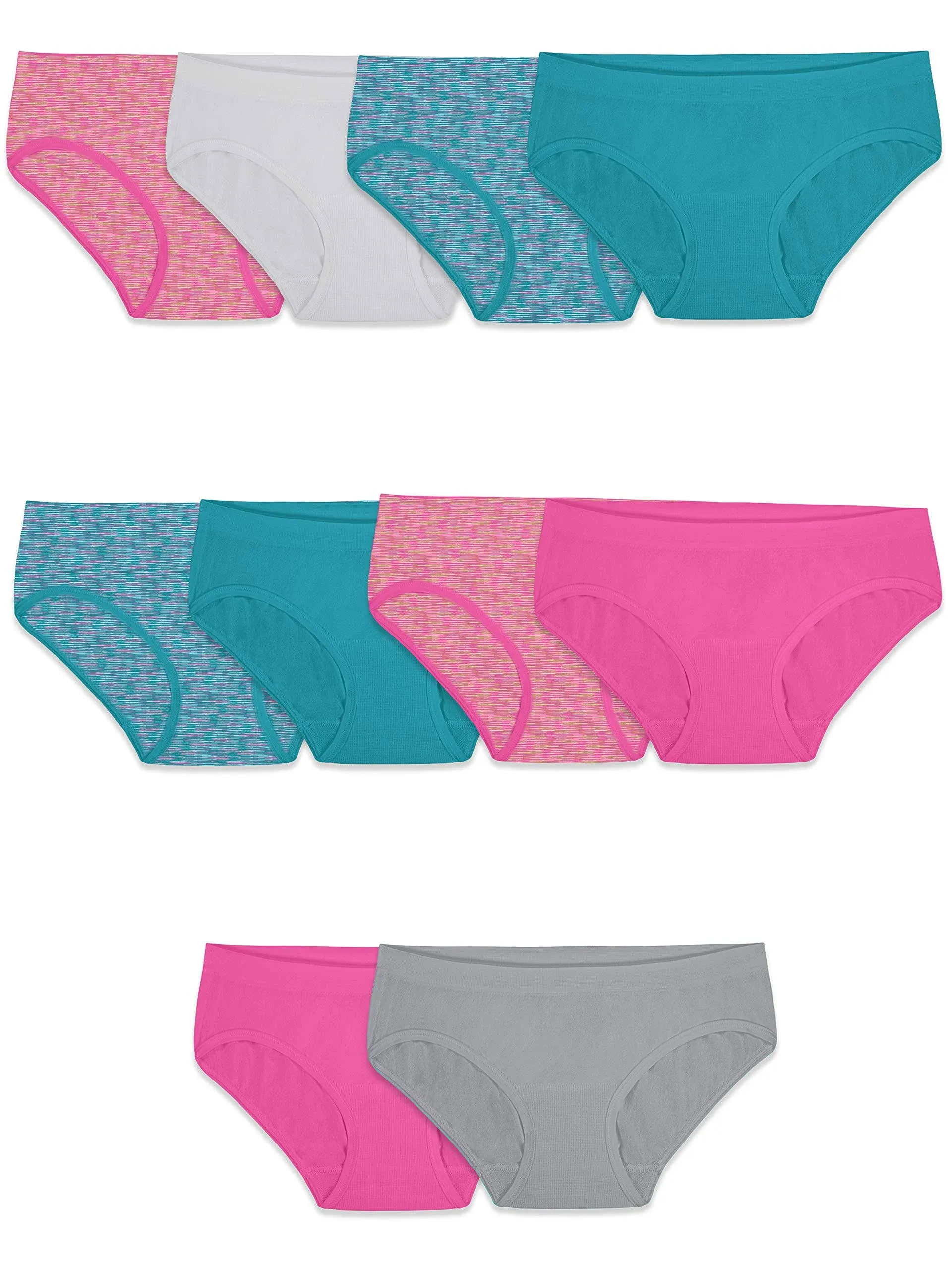 Fruit of the Loom Seamless Assorted Classic Briefs, 6 Pack (Little Girls & Big Girls)