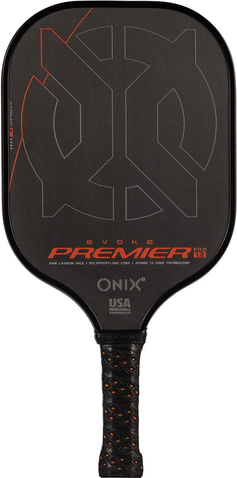 Onix Evoke Premier Pro Raw Carbon 12 mm Pickleball Paddle Callie Jo Smith Black