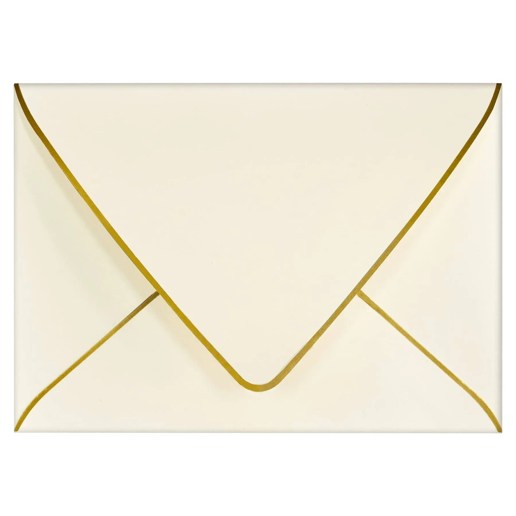 A7 Ivoy Envelopes 5 x 7 with Gold Border,- 50 Pack,for 5x7 Cards| Quick Self Seal ...