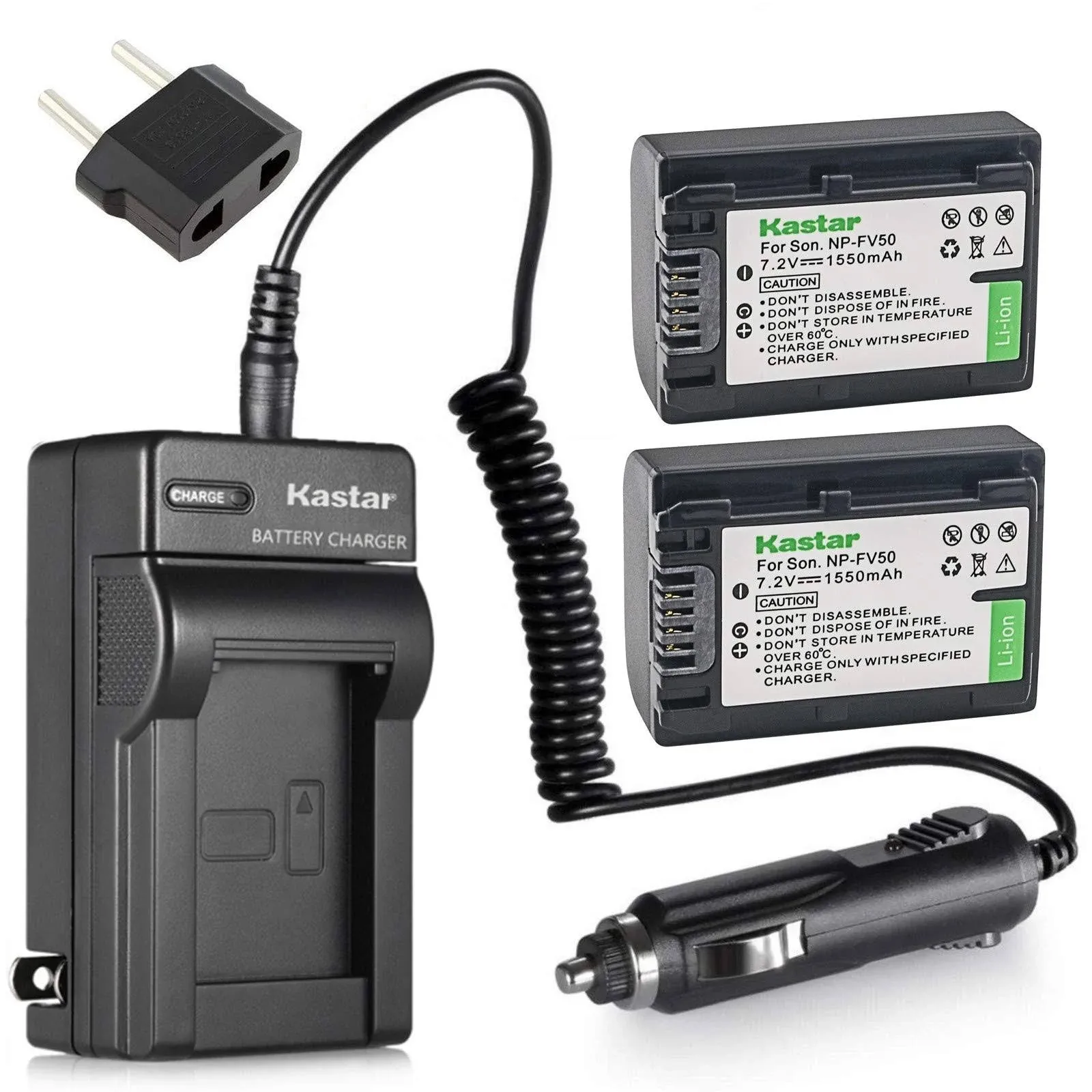 Kastar Normal Charger Kit &amp; 2 Batteries for Sony NP-BJ1