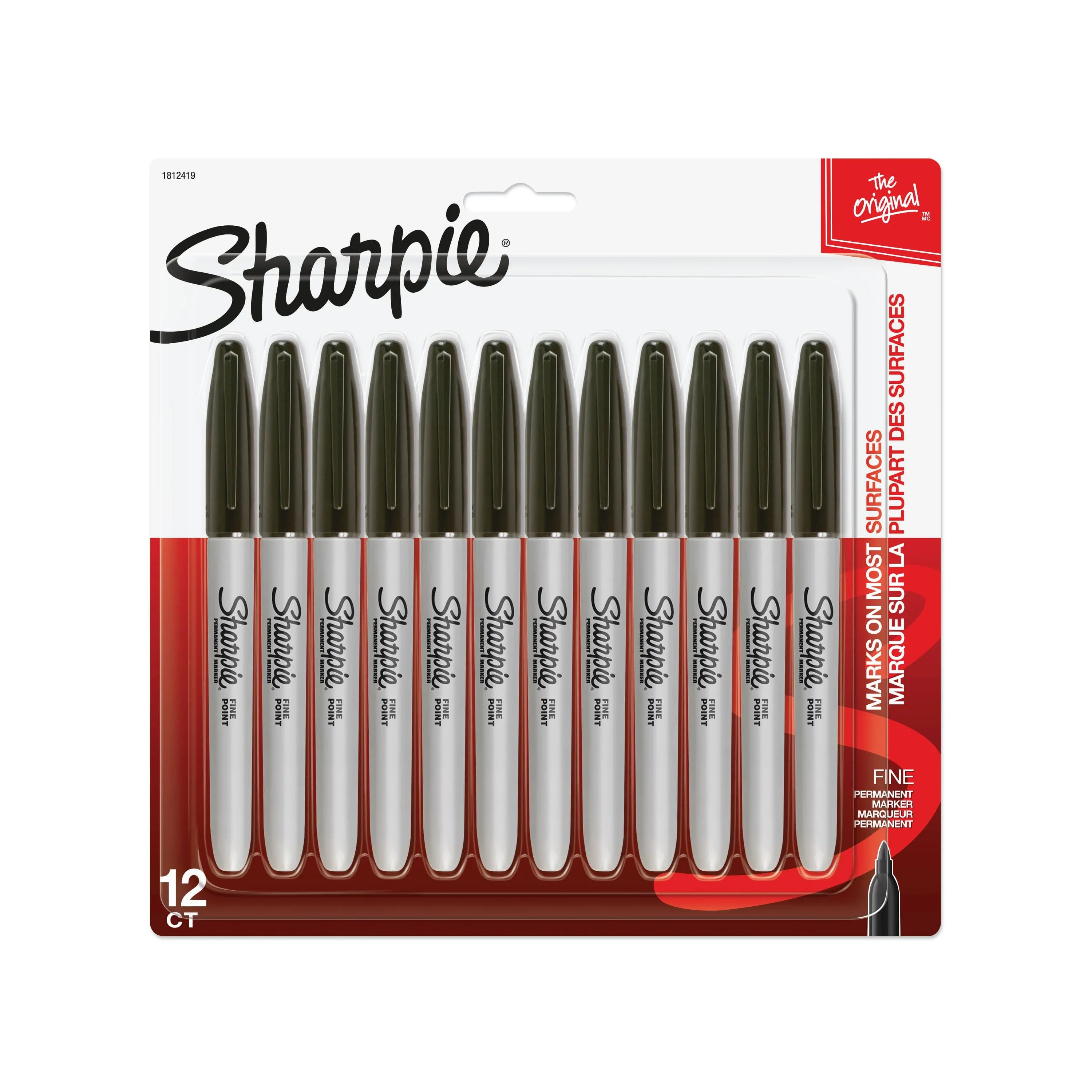 Sharpie Fine Bullet Tip Permanent Marker Black Dozen