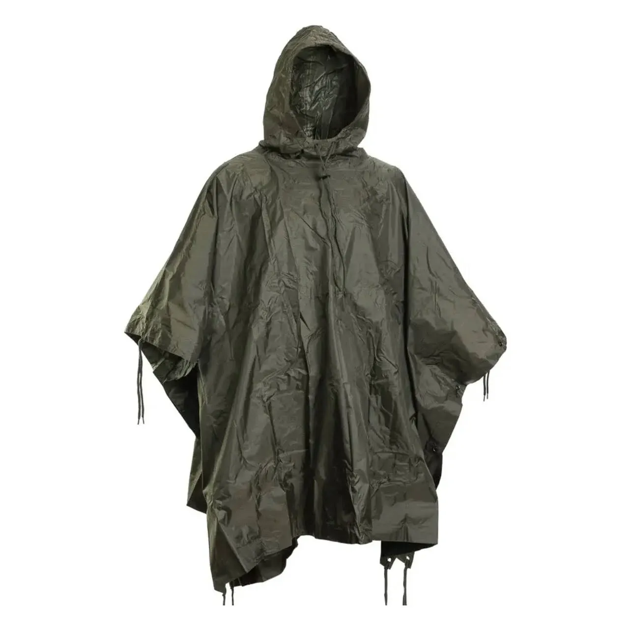 Mil-Tec Adult Ripstop Wet Weather Lightweight Waterproof Multi-Use Rain Poncho with Hood - Use as Bivouac Sack, Shelter Tent