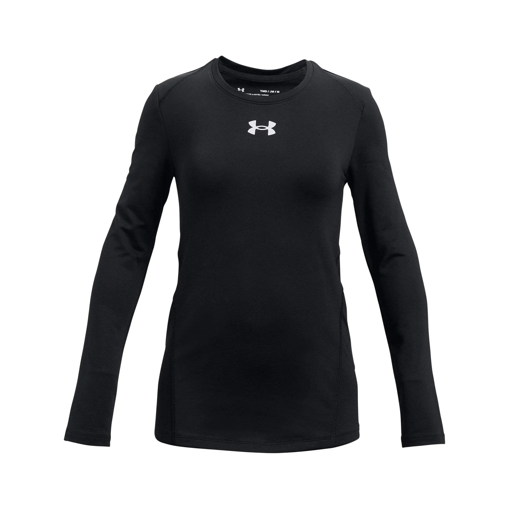 Under Armour Girls' ColdGear Crew Long Sleeve - Black, YSM