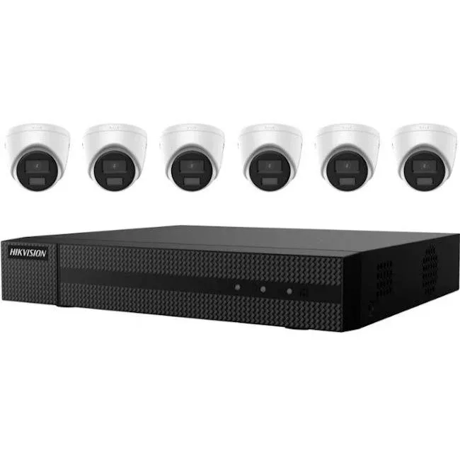 Hikvision usa Hikvision EKI-K82T46C 8 Channel Full Color Value Express Kit 4K PoE NVR w/ 2TB HDD + (6) 4MP Outdoor Turret IP Cameras w/ 2.8mm Lens