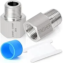 TAISHER 2PCS Forging of 304 Stainless Steel Pipe Fitting, Reducer Adapter, 3/8-Inch Male Pipe x 1/2-Inch Female Pipe