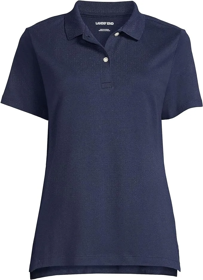 Lands' End Women's Short Sleeve Feminine Fit Interlock Polo Shirt