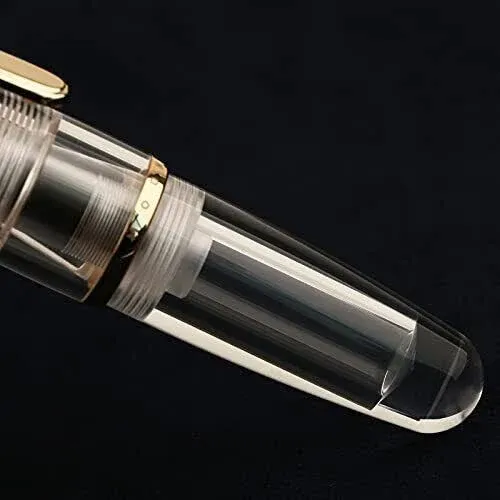 Majohn Q1 Fountain Pen Bent Nib Fude Pen, Little Fat Man Transparent 