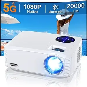 Native 1080p 5G WiFi Bluetooth Projector, Ailessom 20000lm 450" Display Support ...