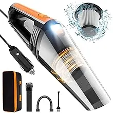 SYAYVO Portable Car Vacuum Cleaner - 8000PA/100W/DC12V Corded Vacuum Cleaner Handheld Vacuum with Attachments Car Cleaning Kit - 16.4 Ft Car Detailing Vacuum Cleaner for Car Accessories for Men