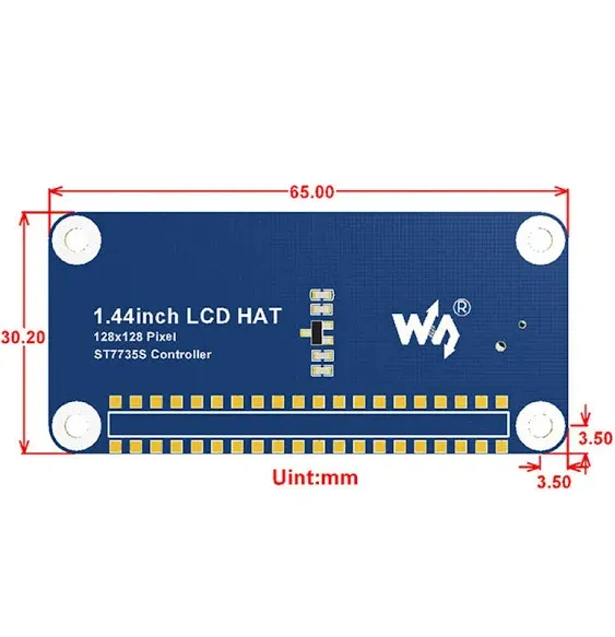 1.44inch RGB LCD Display HAT for Raspberry Pi 2B/3B/3B+/Zero<wbr/>/Zero W 3.3V SPI