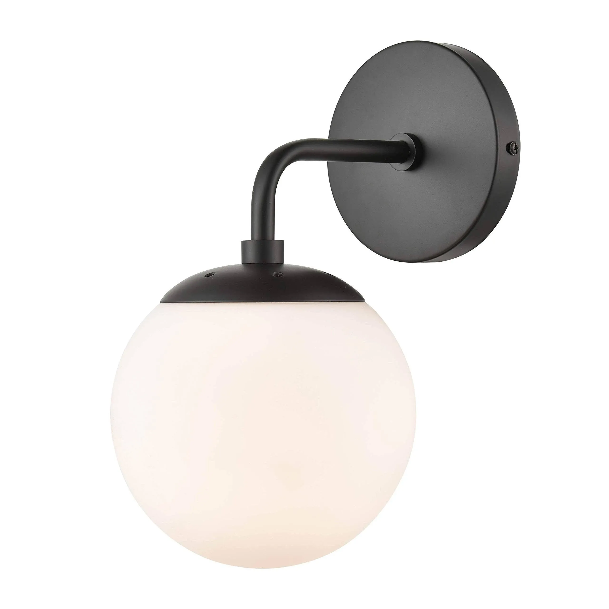 Light Society LS-W264-BK-WH Zeno Black and White Glass Globe Wall Sconce, Mid Century Modern Retro Vintage StyleLight Society LS-W264-BK-WH Zeno Black and White Glass Globe Wall Sconce, Mid Century Modern Retro Vintage Style