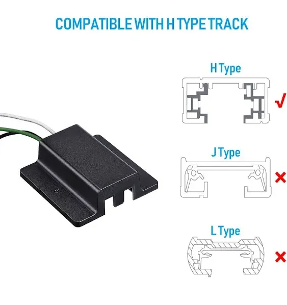 RAC6006 H Track Floating Canopy Connector, Compatible with Halo Track System, 120V 20A, Black, UL Listed