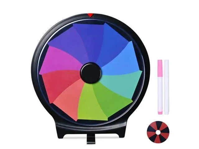 WinSpin 10" Double Sided Prize Wheel 10 Slots Spinning Game Dry Erase Carnival