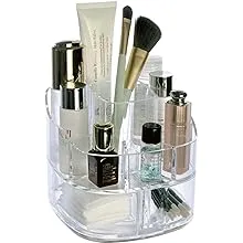 360 Rotating Makeup Organizer, Acrylic Cosmetic Storage Display Case,Bathroom Counter Organizer,Skin Care Rack for Vanity,Clear Holder for Makeup Brush,Lipstick