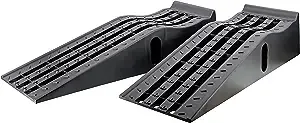 6&#034; Lift Car Ramp 6,500 Lbs Capacity Per Pair 3,250 Lbs Per Ramp, 2- Pack , Black