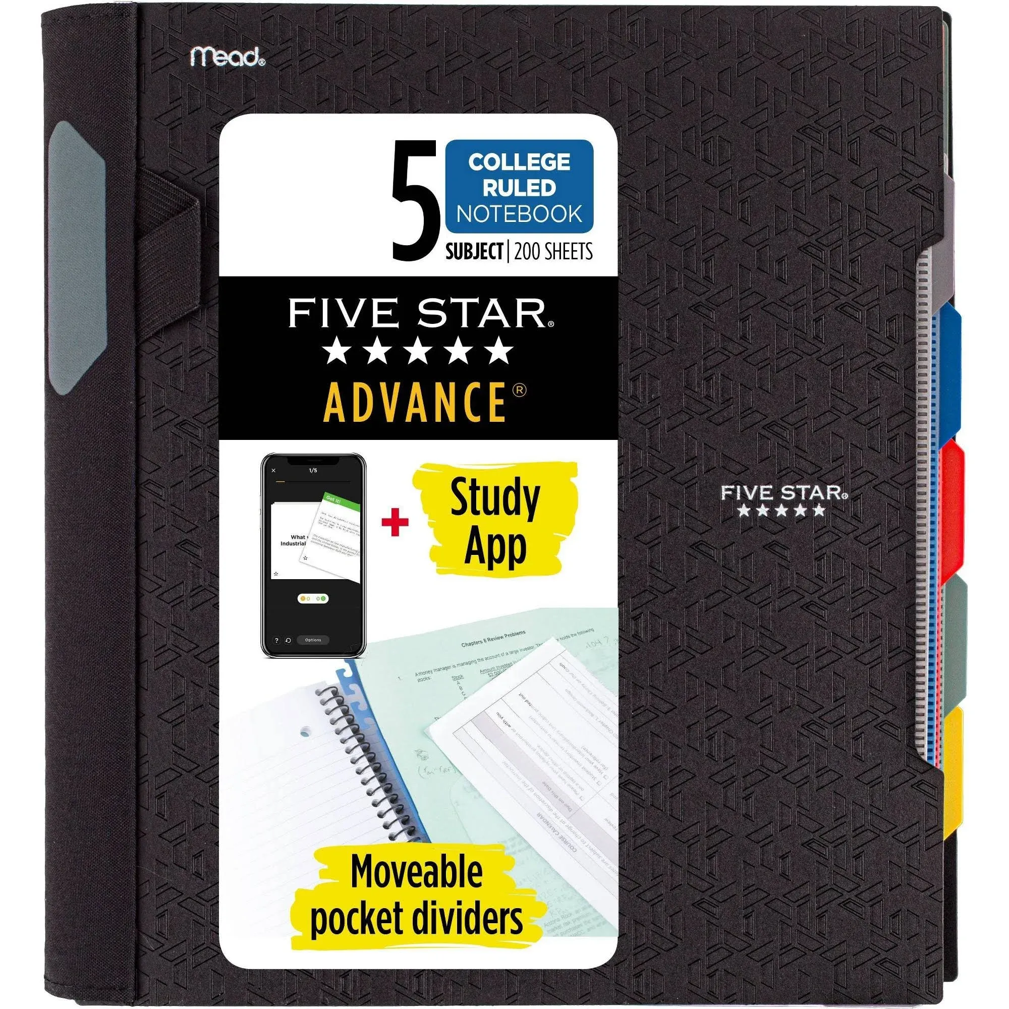 Five Star Ruled Spiral Notebook (Black)