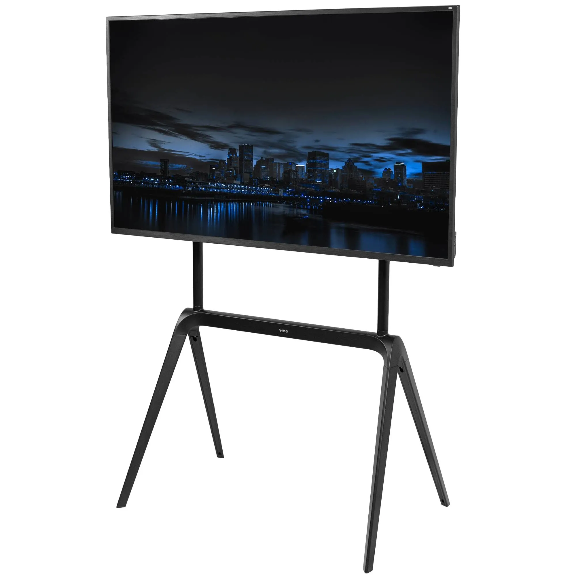 Vivo Black Steel Easel Studio TV Stand