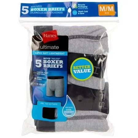 Hanes Boys 5-Pack Boxer Briefs