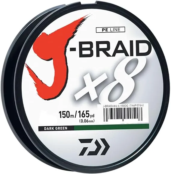 Daiwa J-Braid 150M 8-Strand Woven Round Braid Line