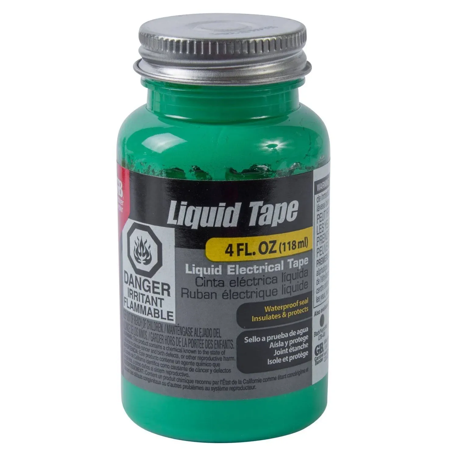 Gardner Bender, 4 Oz Bottle, Red LTR-400 Liquid Tape, Home/Auto/Marine/Electric Applications, Indoor/Outdoor Use, Brush On, Repair/Seal/Insulate & Protect, 4 Fl Oz