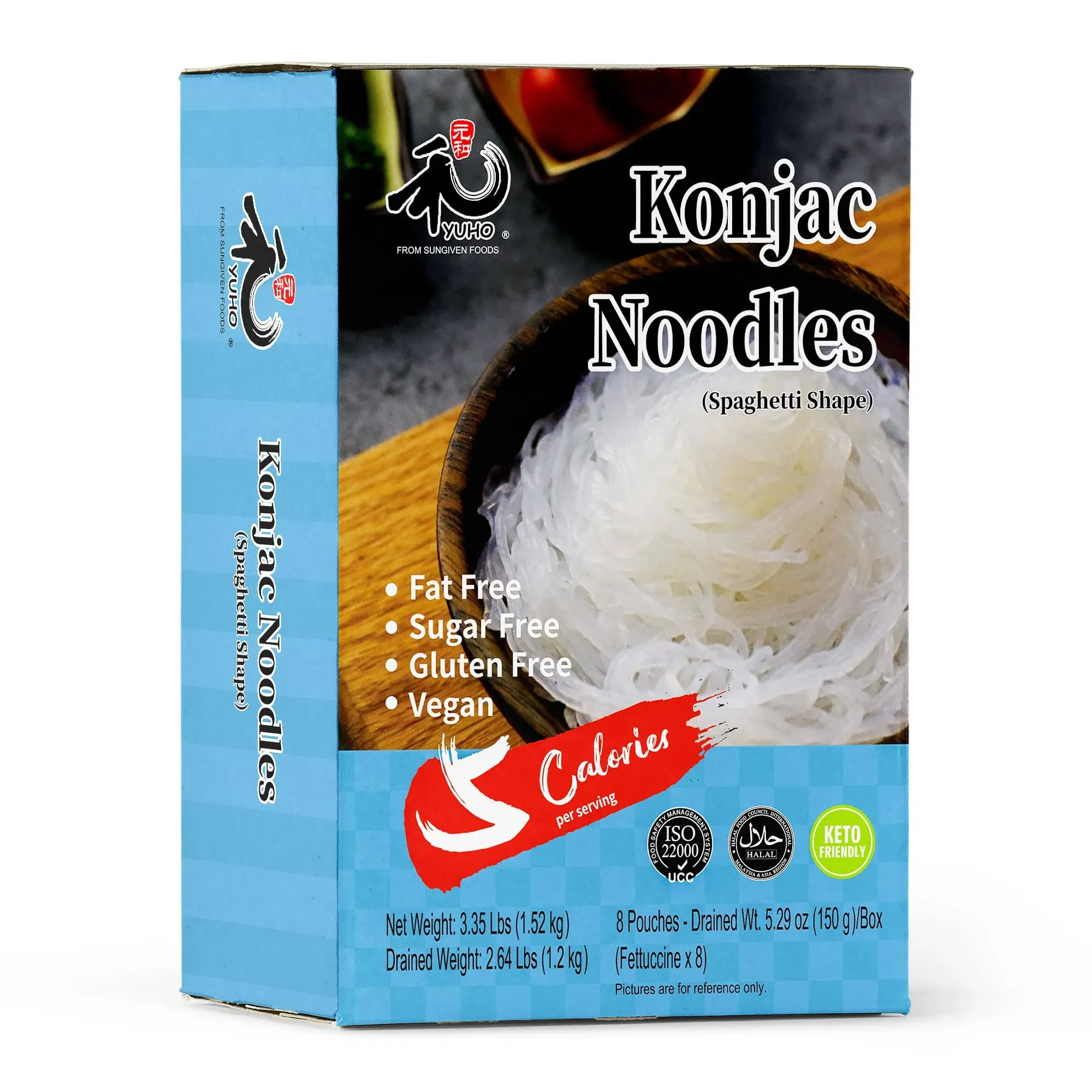 Yuho Shirataki Konjac Angel Hair Pasta, 8 Pack Inside, Vegan, Low Calorie Food ...