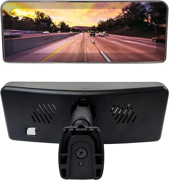 Master Tailgaters 8" OEM Frameless Rear View Mirror with 7" LCD Screen | Rearview Universal Fit Mount | 4 Video Inputs | Auto Adjusting Brightness LCD | Anti Glare | Full Original Mirror Replacement