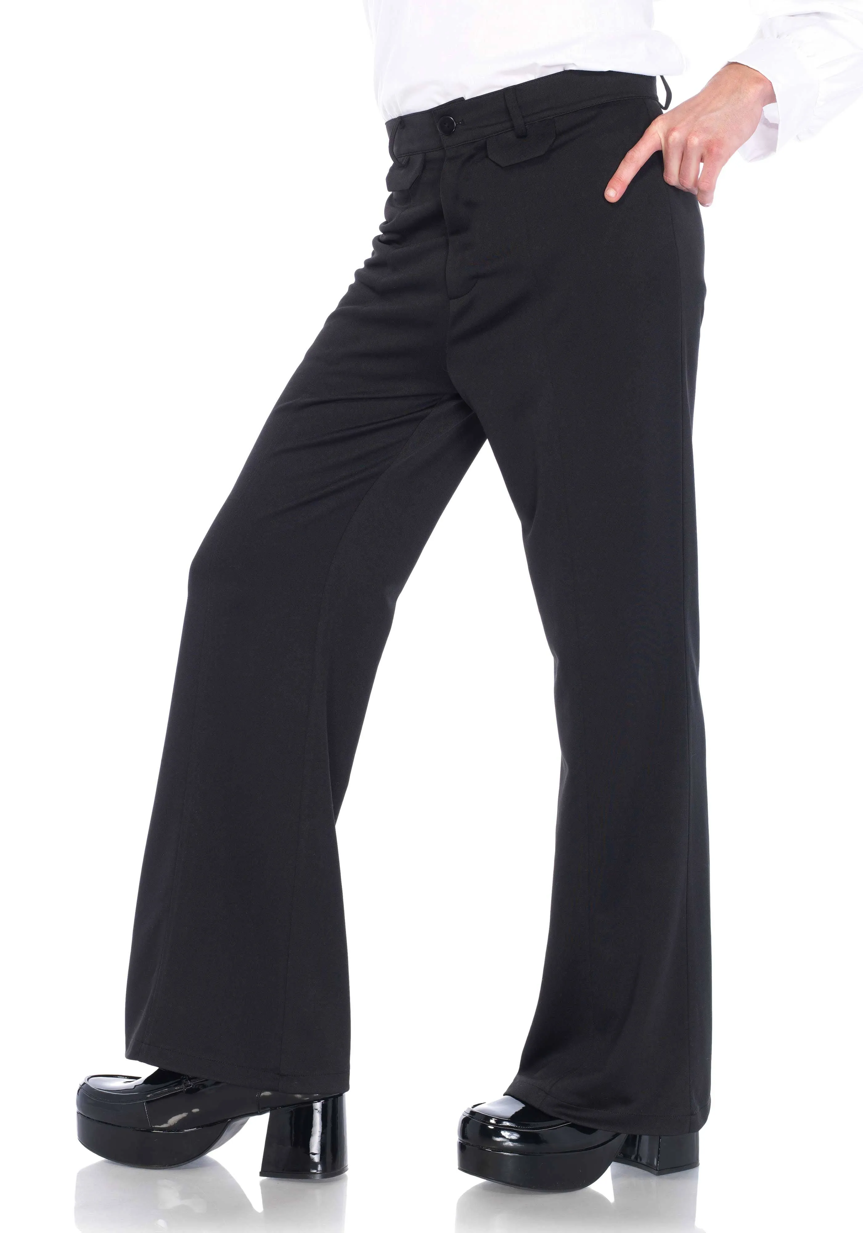 Leg Avenue Men's 70s Bell Bottom Pants, Black, M/L