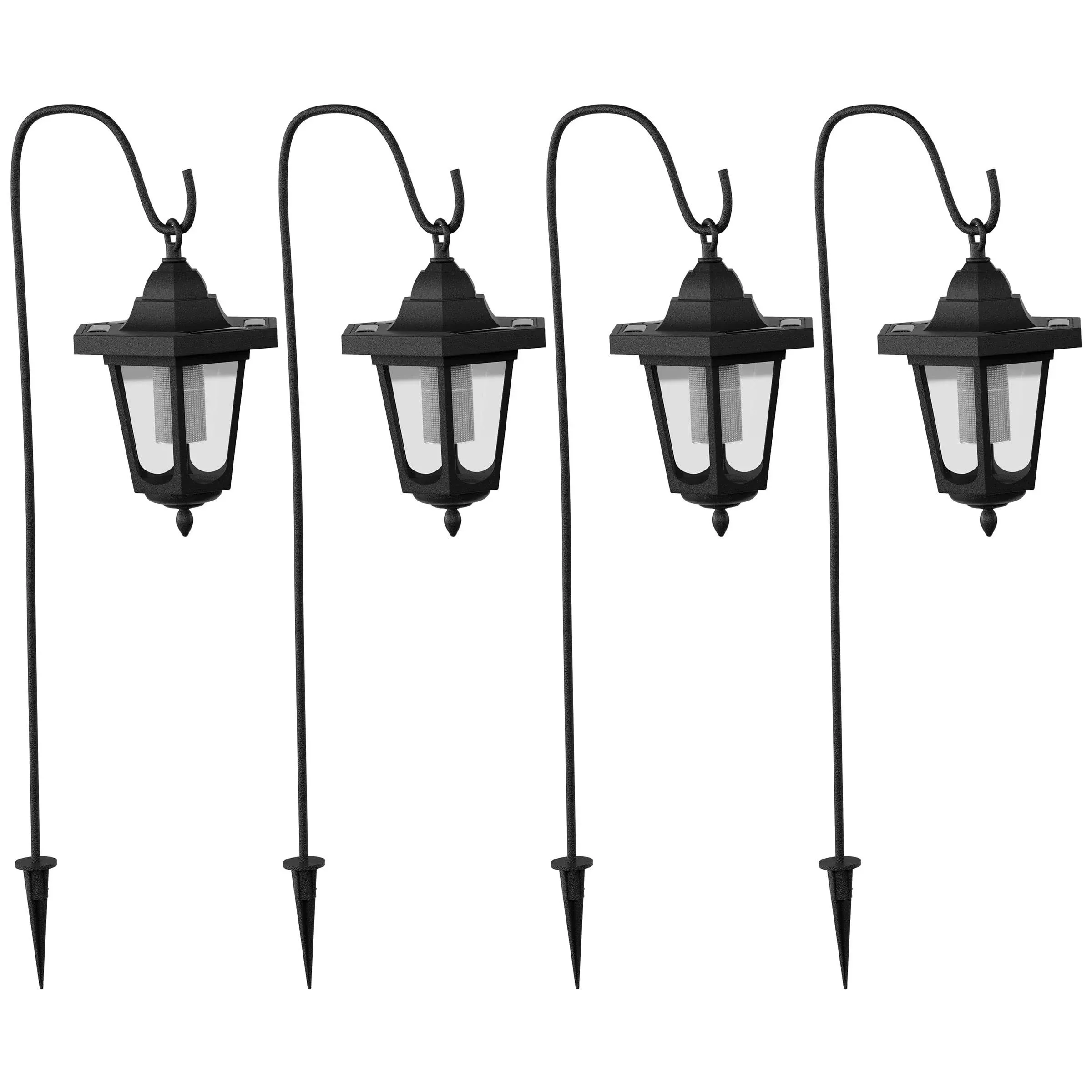 Pure Garden Hanging Solar Coach Lights with Hanging Hooks 50-LG10562