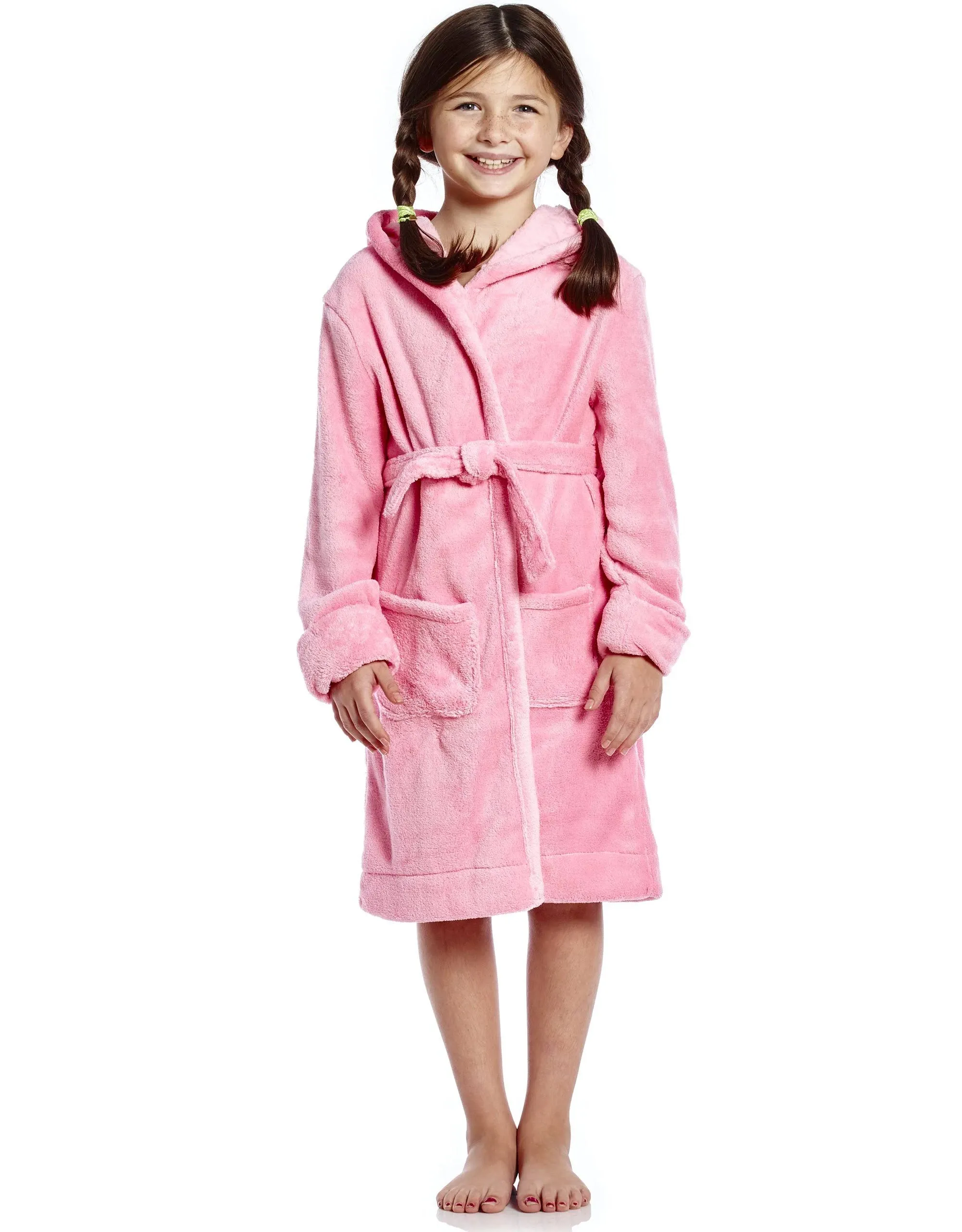 Leveret Fleece Classic Color Hooded Robes