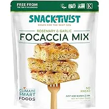 Snacktivist Foods - Rosemary Garlic Focaccia Bread Mix - Vegan, Gluten-Free, Egg-Free, Dairy-Free, Non-GMO - 12 Ounce