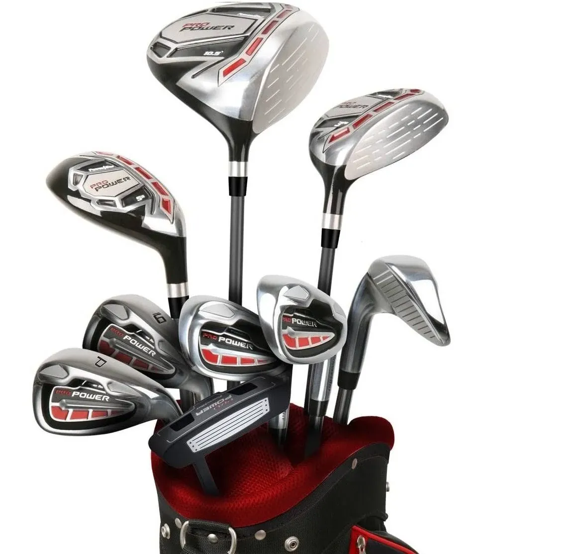 Powerbilt Pro Power Complete Golf Set for Men with Stand Bag, Right and Left Handed