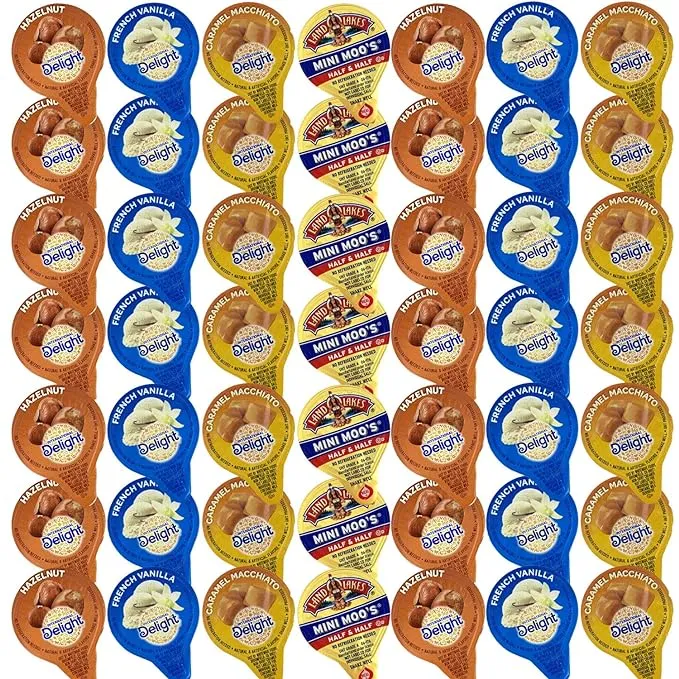 48 Count Single Serve Coffee Cream Creamer Singles Set, Various