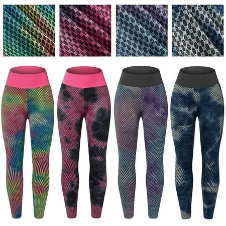 High Waisted Pattern Leggings for Women - Buttery Soft Tummy Control Printed Pants for Workout Yoga