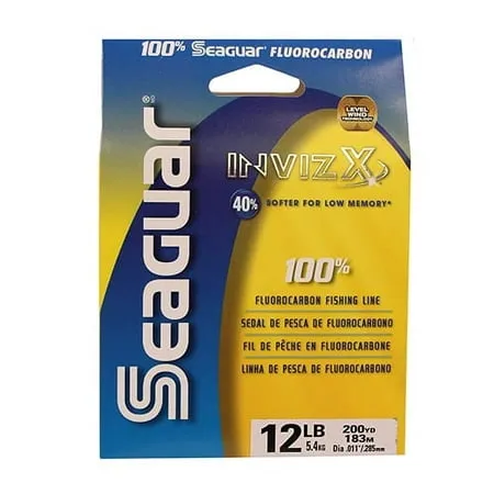 Seaguar Invizx Freshwater 100% Fluorocarbon Fishing Line 200-1000yds, 4-25lb Break Strength, Clear